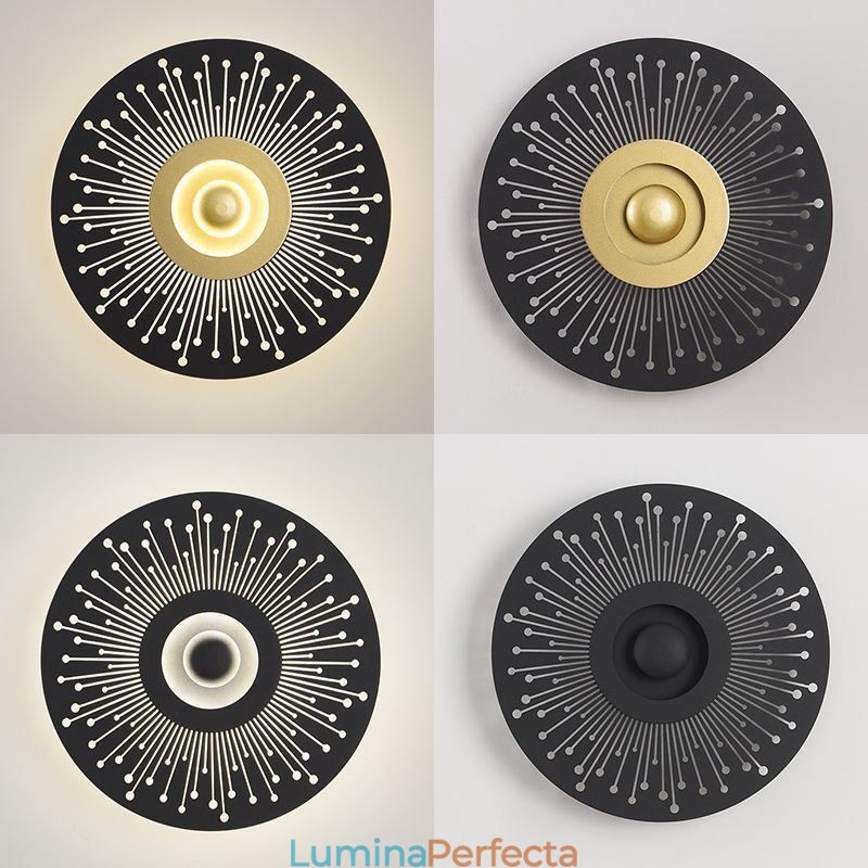 Lampă de perete Nordic Full Copper Hollow Round Lampă
