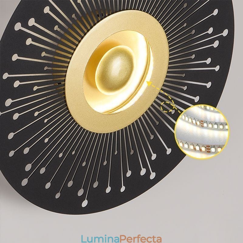 Lampă de perete Nordic Full Copper Hollow Round Lampă