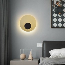 Aplic Nordic de perete Negru Aur Rotund plin de cupru