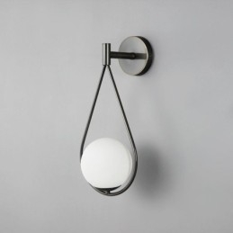 Lampă de perete Modern Globe Applique de perete din sticlă Aplic negru cu picătură de apă
