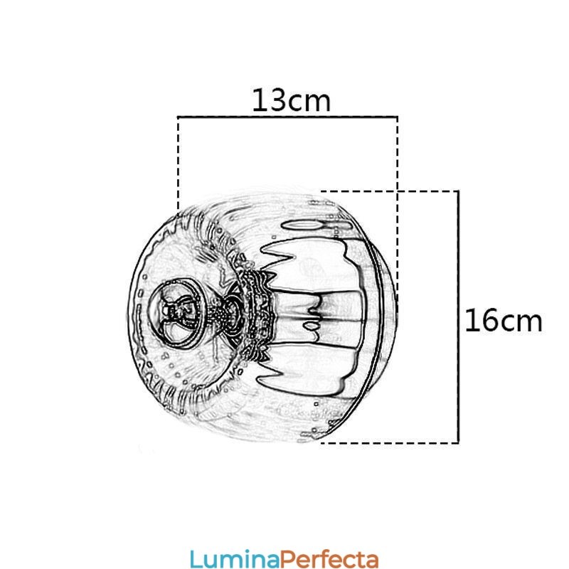 Iluminat de perete modern cu abajur din sticlă transparentă