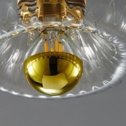 Iluminat de perete modern cu abajur din sticlă transparentă