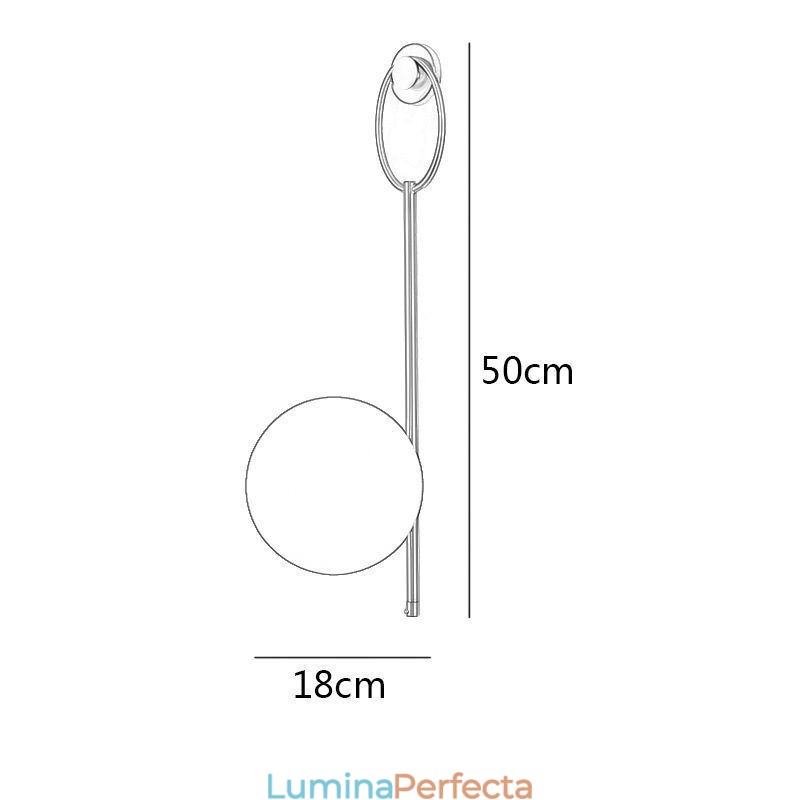 Lampă de perete Modern Globe Applique din sticlă aurie periată