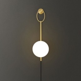 Lampă de perete Modern Globe Applique din sticlă aurie periată