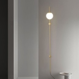 Lampă de perete Modern Globe Applique din sticlă aurie periată