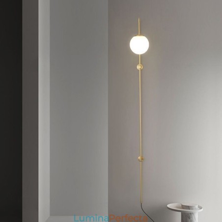 Lampă de perete Modern Globe Applique din sticlă aurie periată
