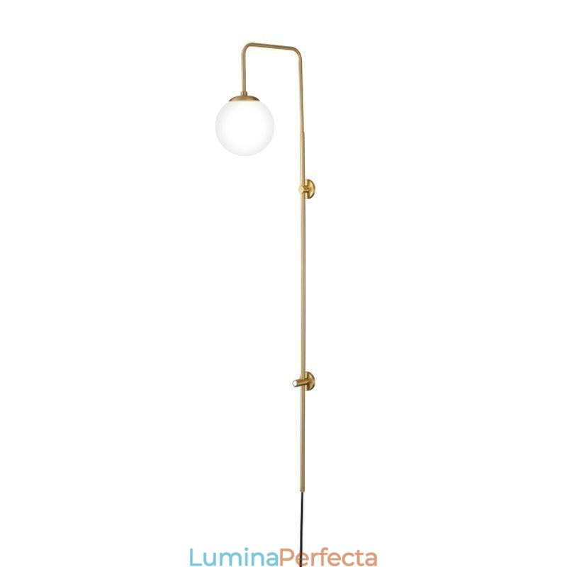 Lampă de perete Modern Globe Applique din sticlă aurie periată