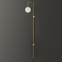 Lampă de perete Modern Globe Applique din sticlă aurie periată