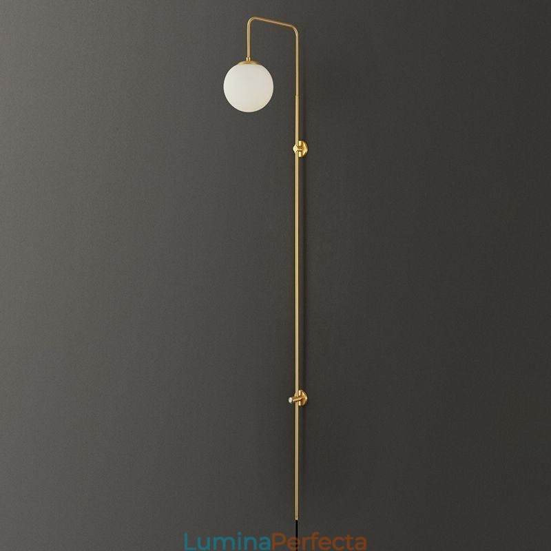 Lampă de perete Modern Globe Applique din sticlă aurie periată