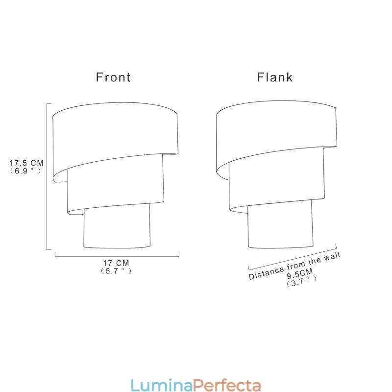 Lampă de perete modernă, minimalistă, în formă de spirală