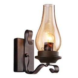 Aplică de perete vintage din fier forjat cu o singură lumină