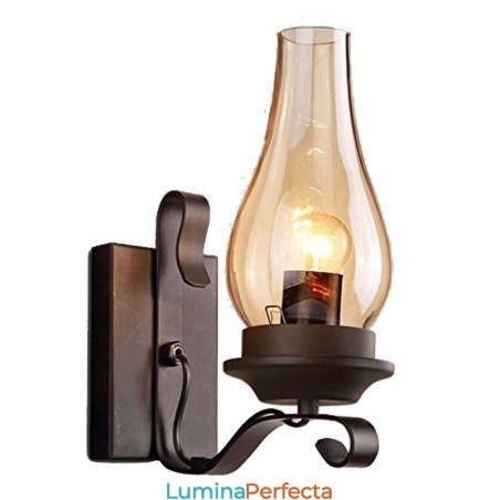 Aplică de perete vintage din fier forjat cu o singură lumină Aplică de perete vintage din fier forjat cu o singură lumină
