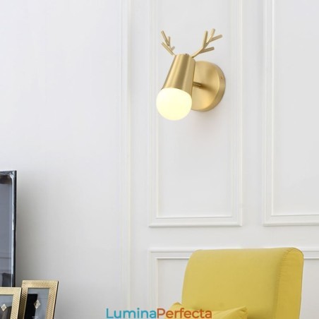 Lampă de perete din alamă nordică cu oglindă