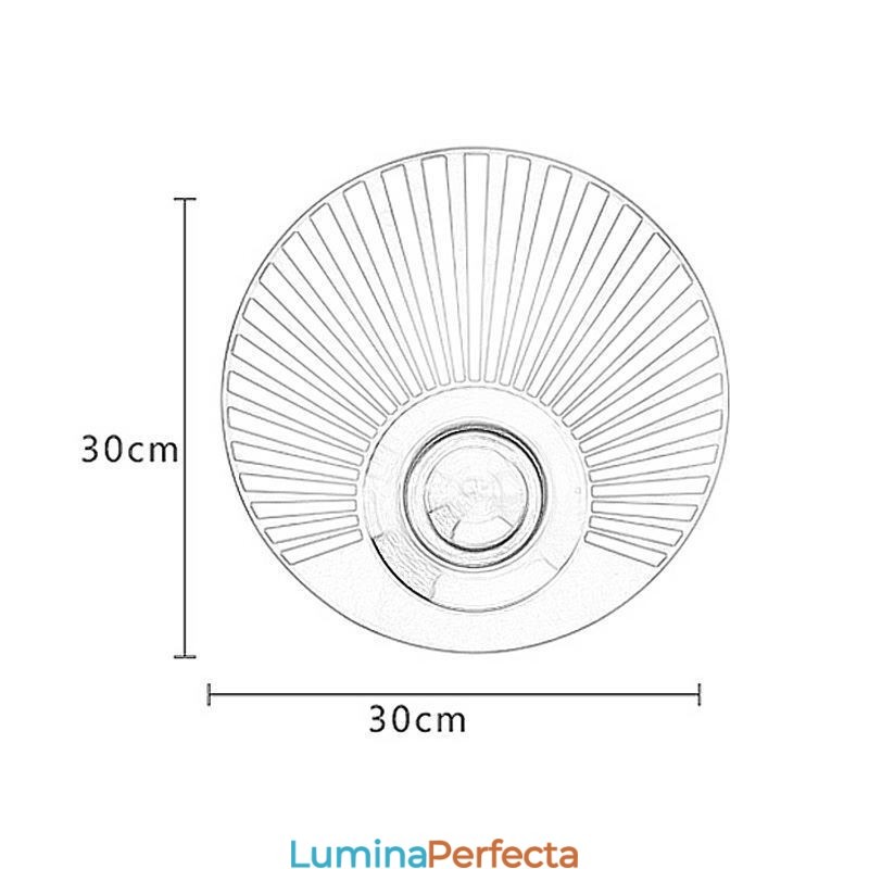 Lampă de perete din alamă nordică scobită în formă rotundă