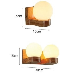 Lampă de perete nordică din lemn masiv Cozy Shape Ball Shape Light