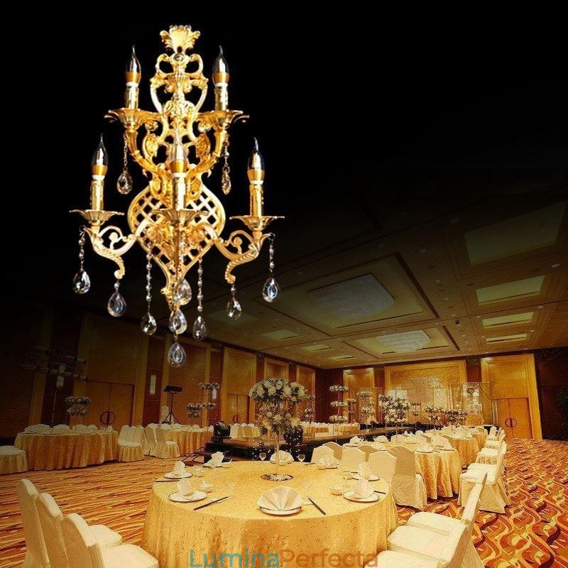 Lampă de perete europeană Aplice de perete de lux Lampă cu picătură de cristal Iluminat de noptieră