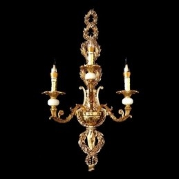 Lampă de perete europeană Aplice de perete cu petale de lux Lampă de decorare din jad Iluminat de noptieră