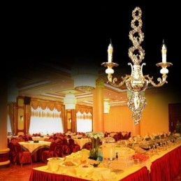 Lampă de perete europeană Aplice de perete cu petale de lux Lampă de decorare din jad Iluminat de noptieră