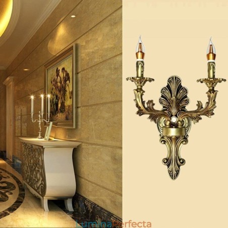 Lampă de perete retro europeană Iluminare dublă creativă pentru casă Lampă de perete retro europeană Iluminare dublă creativă pentru casă