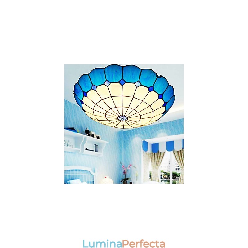 Vitraliul European Rural Creative Arts Absorb Dome Lamp Light