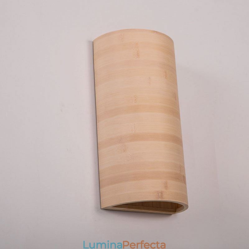 Aplic de perete din bambus japonez Applique de perete semicerc simple Iluminat de noptieră