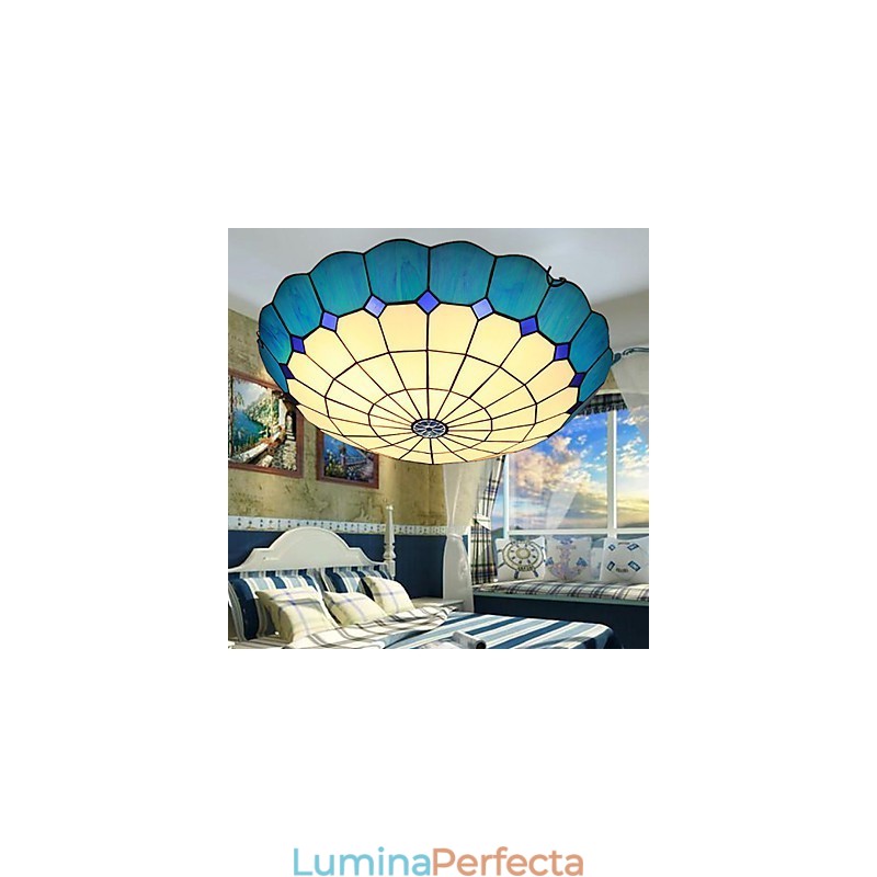 Vitraliul European Rural Creative Arts Absorb Dome Lamp Light