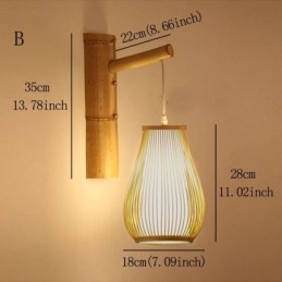Aplic de perete din bambus țesut Iluminat retro chinezesc de perete