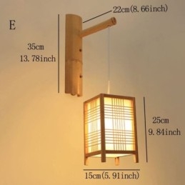 Aplic de perete din bambus țesut Iluminat retro chinezesc de perete