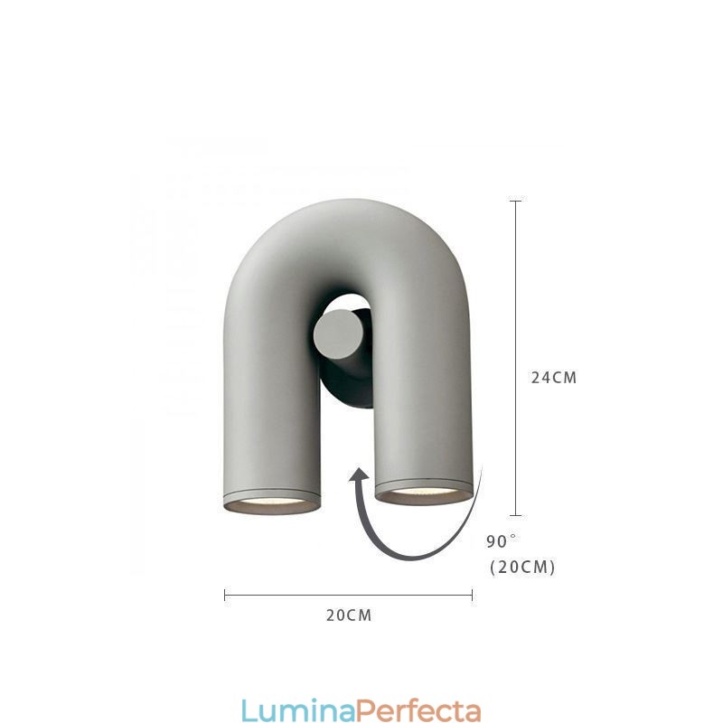 Aplic de perete în formă de U Abajur de perete creativ, minimalist, 90 de abajur rotativ