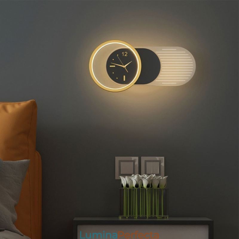 Aplică Modern Minimalist Acrilic Fier Forjat Ceas Aplic