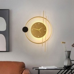 Aplică Ceas Modern Minimalist Fier Forjat Aplică Și