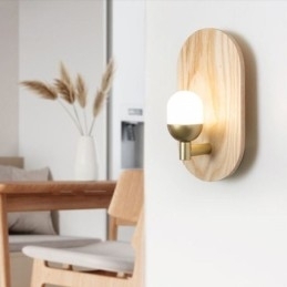 Lampă de perete din lemn de decor. Lumini de intrare pentru culoar