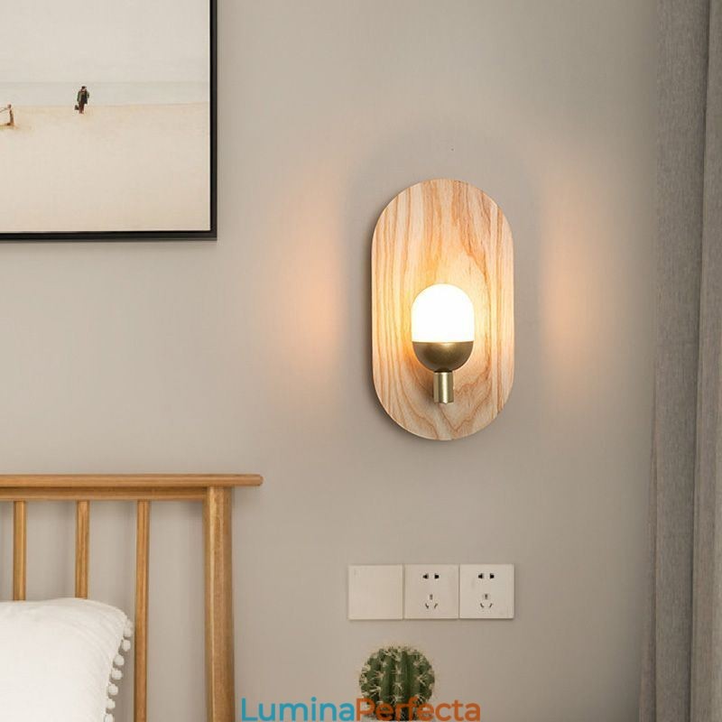 Lampă de perete din lemn de decor. Lumini de intrare pentru culoar