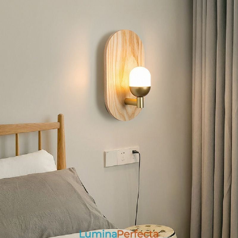 Lampă de perete din lemn de decor. Lumini de intrare pentru culoar