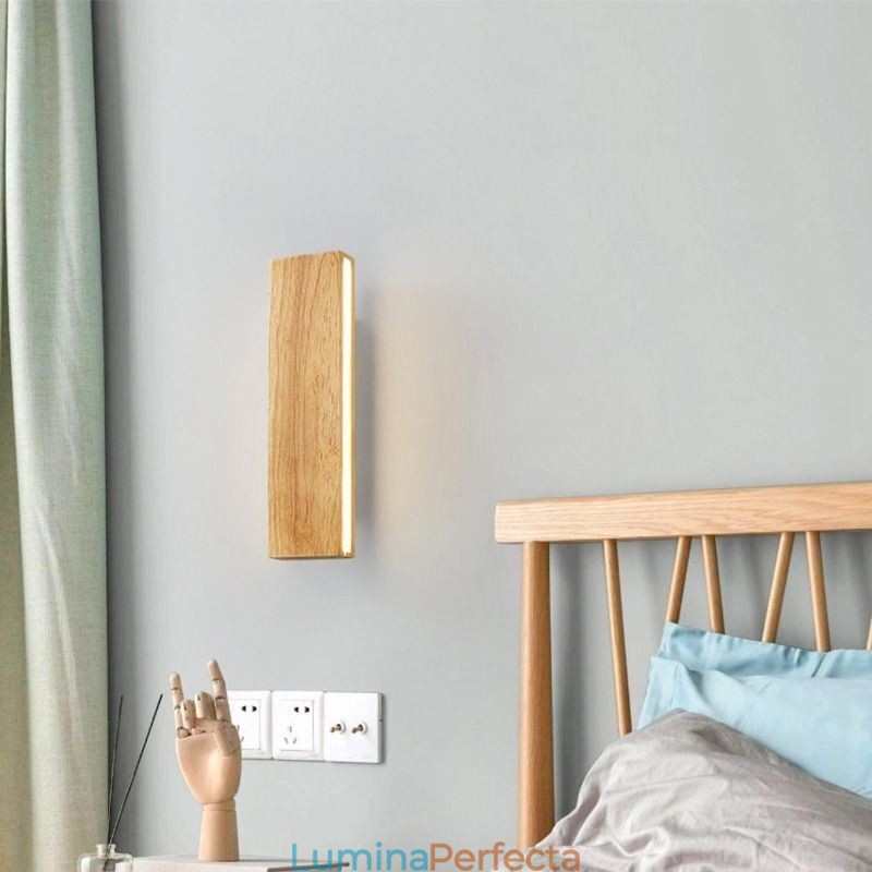 Lampă de perete modernă din lemn pentru culoar de intrare Lampă nordică de perete de noptieră