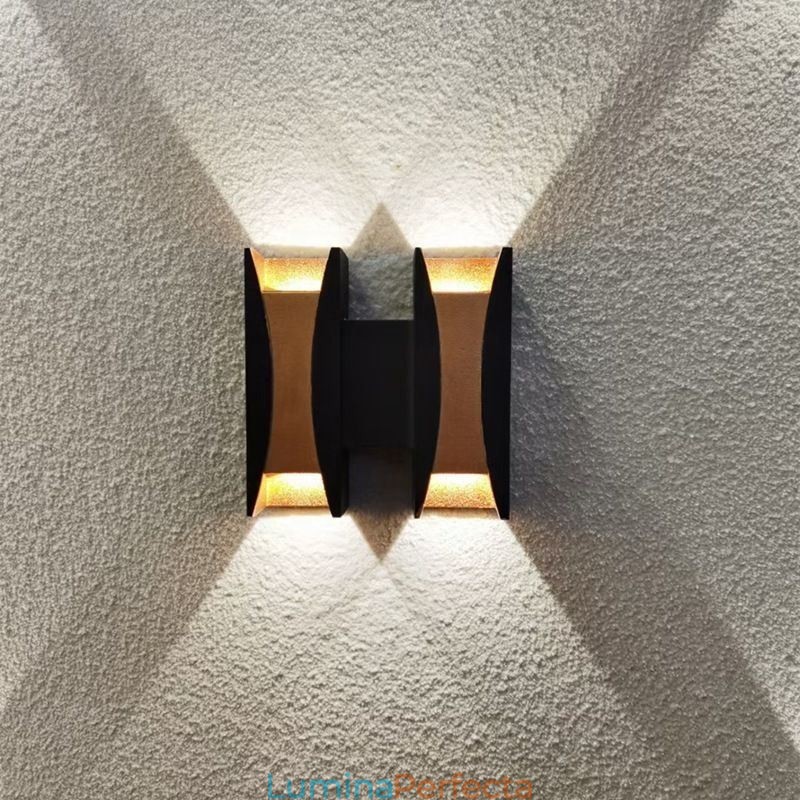 Lampă de perete impermeabilă, modernă din aluminiu, montată la suprafață, pentru veranda de grădină