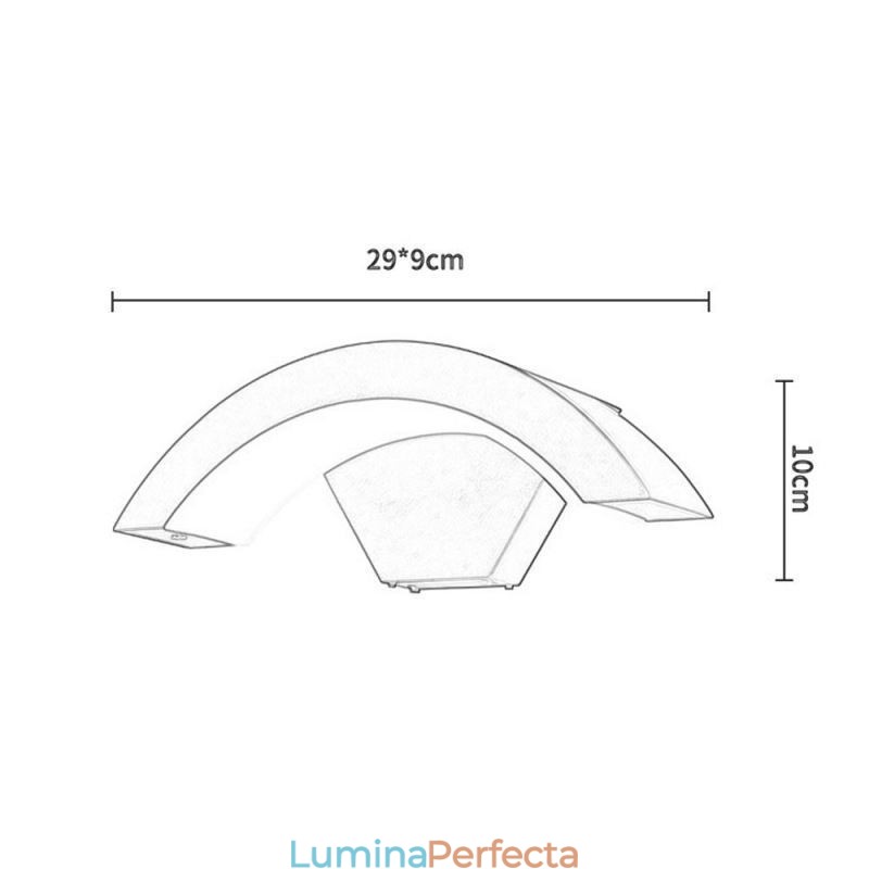 Lampă minimalistă din aluminiu de grădină, rezistentă la apă, în formă de semilună