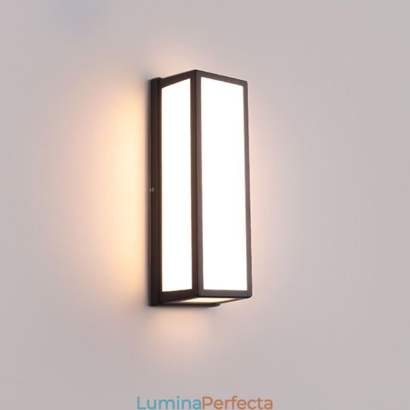 Aplică de perete dreptunghiulară, modernă, impermeabilă, pentru verandă