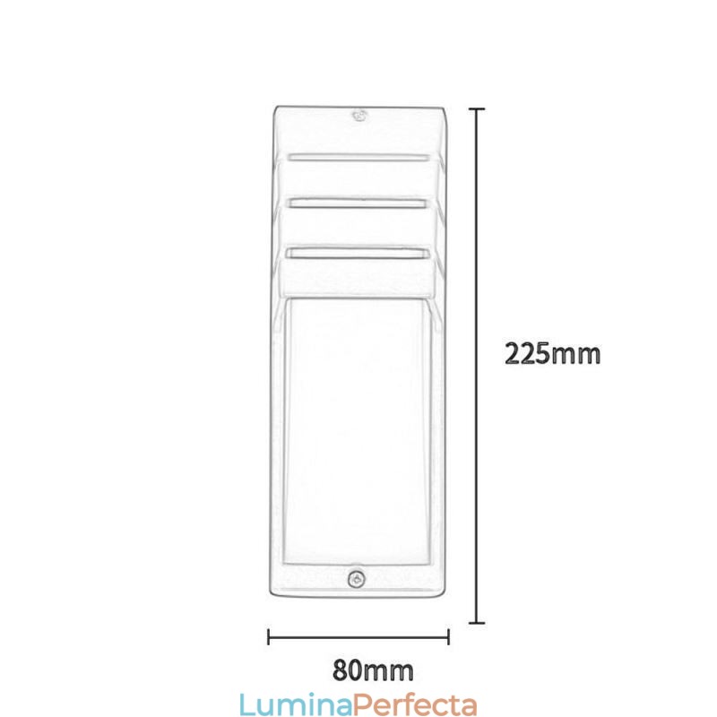 Lampă de perete din aluminiu negru, rezistentă la apă, pentru grădină și curte