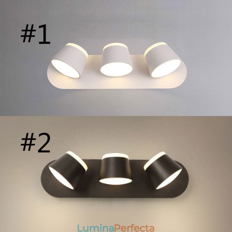 Aplică modernă de perete rotativă din aluminiu