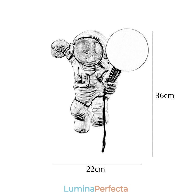 Lampă de perete modernă Astronaut Creativ din rășină pentru copii
