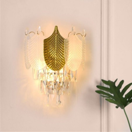 Lampă de perete din cristal Lumină de perete modernă 2X bază