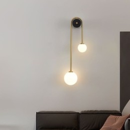 Lampă de perete din sticlă Globe Applique modernă din alamă