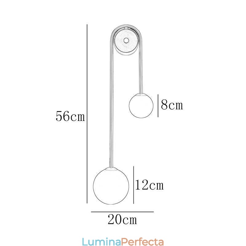 Lampă de perete din sticlă Globe Applique modernă din alamă