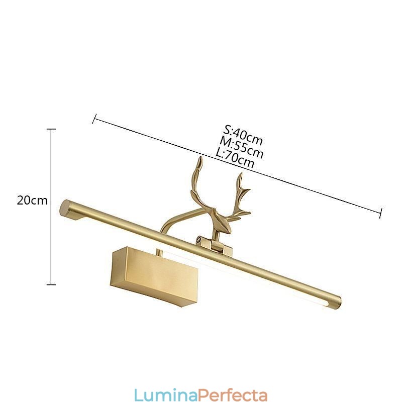 Lampă de perete din alamă nordică cu oglindă