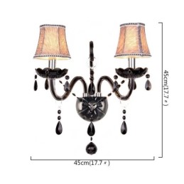 Lampă de perete cu lumânare neagră cu două lumini