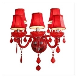 Aplice de perete de culoare roșie European Crystal Sconce