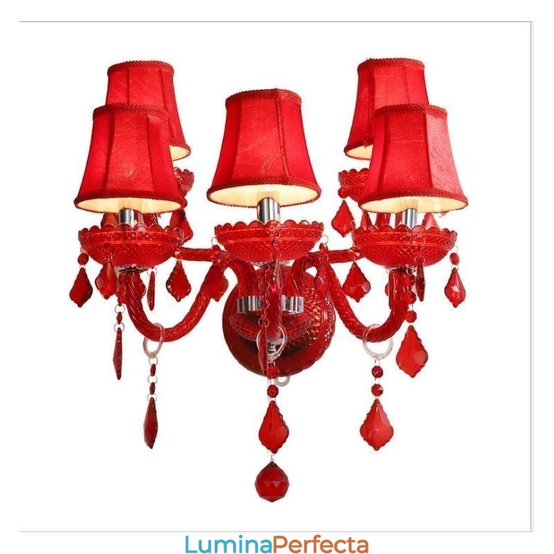 Aplice de perete de culoare roșie European Crystal Sconce