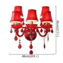 Aplice de perete de culoare roșie European Crystal Sconce
