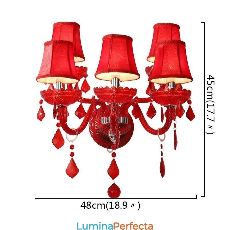 Aplice de perete de culoare roșie European Crystal Sconce